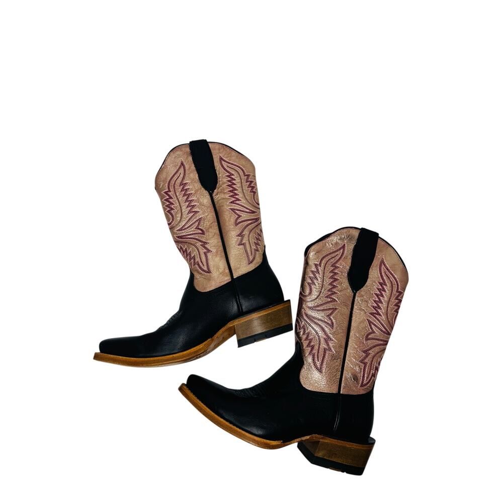Ariat Futurity Flash Midnight Black Rose Gold Western Cowboy Boots Women’s 7.5B - Picture 4 of 10